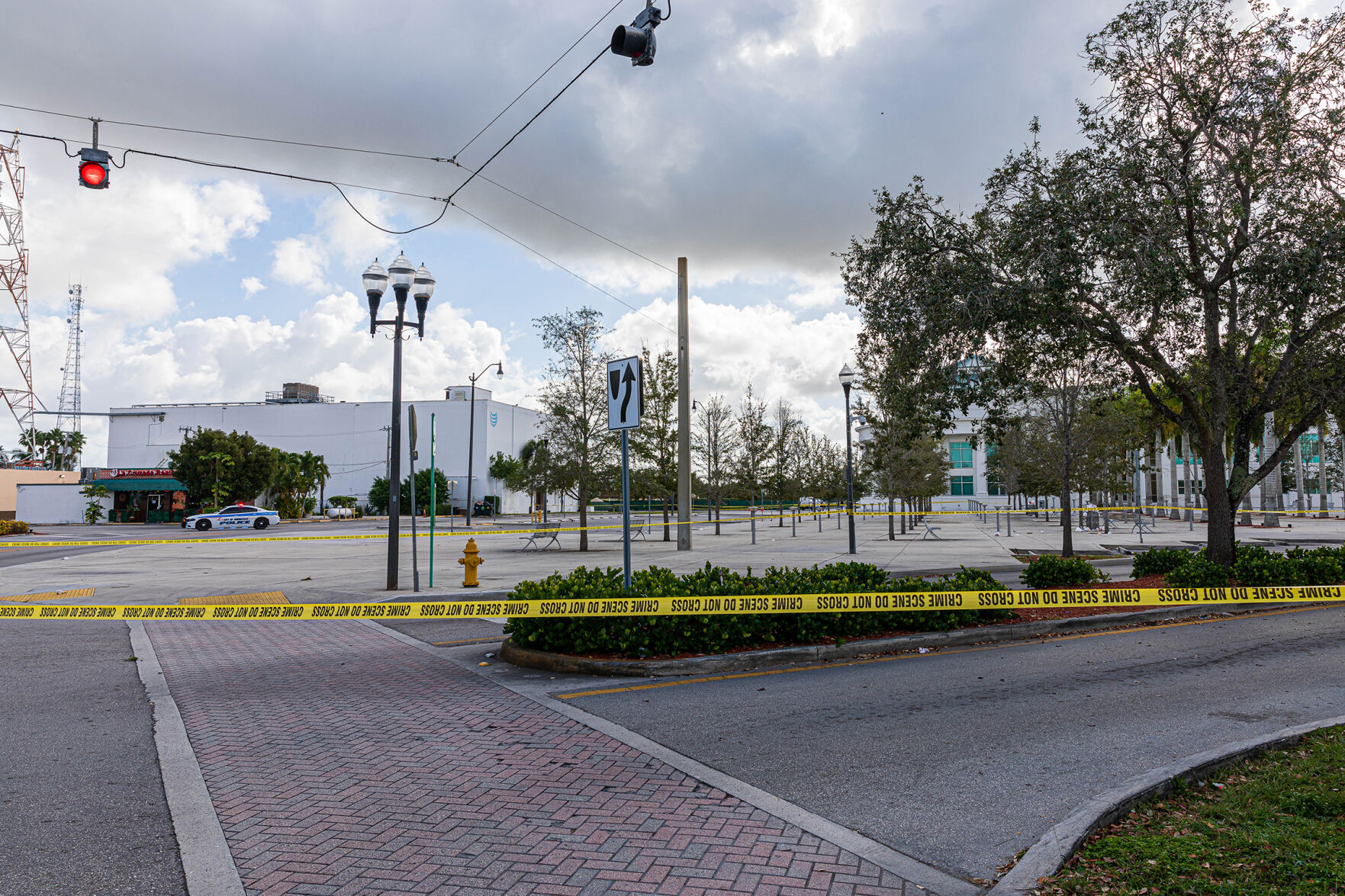 A large area around the Homestead City Hall was cordoned off to allow processing of the scene of the of a fatal police involved shooting.